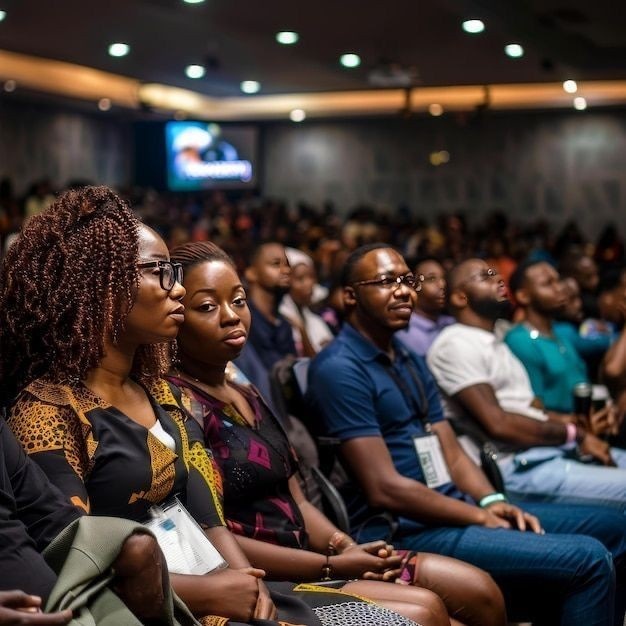 Large group of productive young Nigerians representing the nation's demographic dividend and economic potential